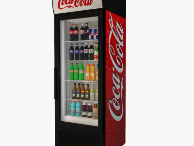 Fridge Coca cola Low-poly 3D model