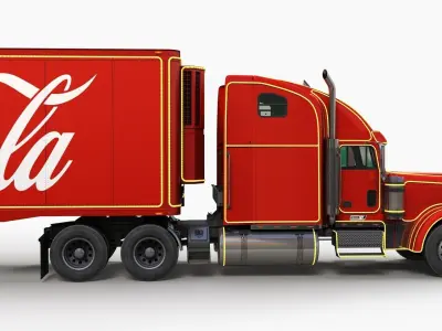 Freightliner Classic Christmas CocaCola truck Low-poly 3D model