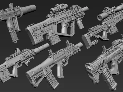 3D Printable Sci-Fi Weapon Part 12 3D model
