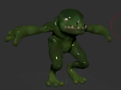 Croaquian creature with arms and legs Free 3D model