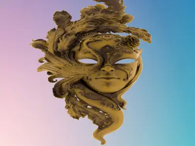  mask woman 3D MODEL STL FILE FOR CNC ROUTER LASER  3D print model