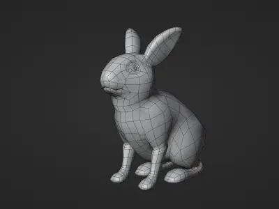 Stylized Rabbit - Rigged Low-poly 3D model