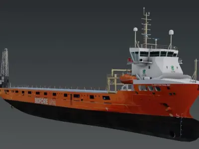 Dry bulk cargo ship 3d model Low-poly 3D model