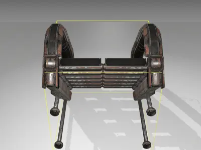 Futuristic Stairs - 9 - Rusty Textures Low-poly 3D model