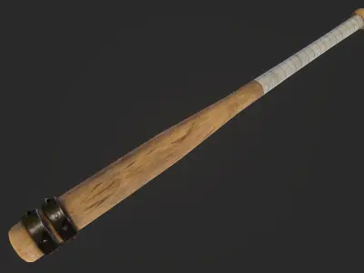 Wooden Baseball Bat Low-poly 3D model
