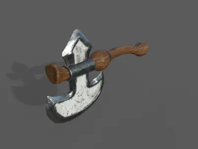 White Axe Low Poly Low-poly 3D model