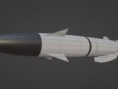 RBS 15 Mk 3 Anti-Ship Missile Rig Ready Free low-poly 3D model