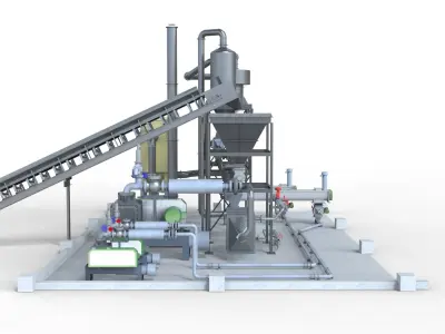 Industry tank Mining processing plant equipment 3d model props 3D model