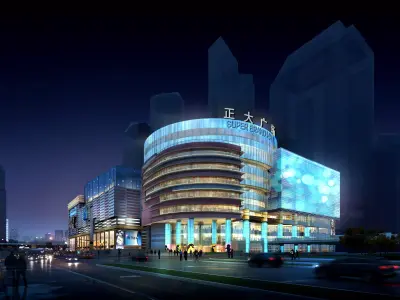3Dmax fashion city commercial square building 07 3D model