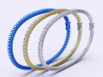 Diamond Tennis Bracelet 3D print model