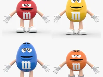 M and Ms Characters 3D model