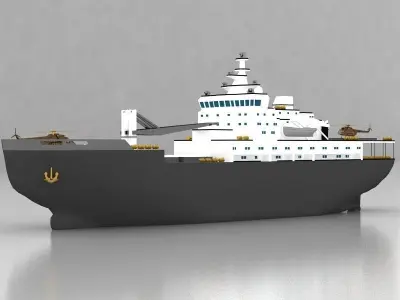 military ship 3D model 8