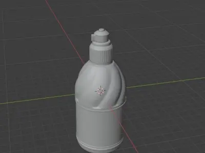 bottle model orange with label 3D model