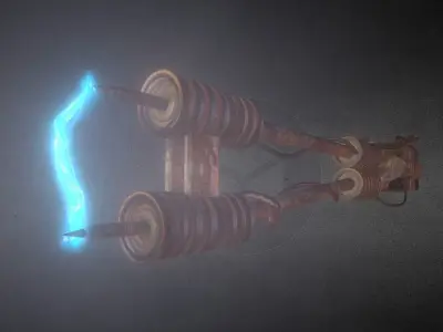 Power Spear made of junk  Low-poly 3D model