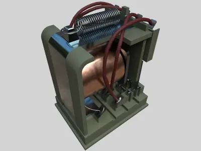 Electromagnetic Relay Low-poly 3D model