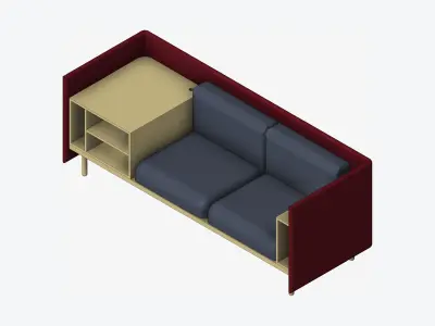 Sofa - Contemporary - Flame - Medium - Corner Shelf Low-poly 3D model purchase