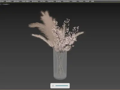 Decorative pampas bouquet 3D model
