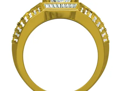 Antique Vintage Style Cocktail Ring for Men 3D print model