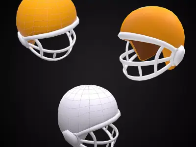 Toon Style sports Helmet 3d model for mobile game  Low-poly 3D model