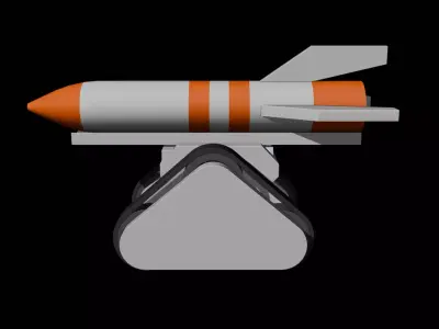 Stylized Low Poly Tank Mega Missile Game Ready Low-poly 3D model