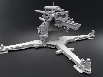 Flak 88 Stationary Scale model 3D print model