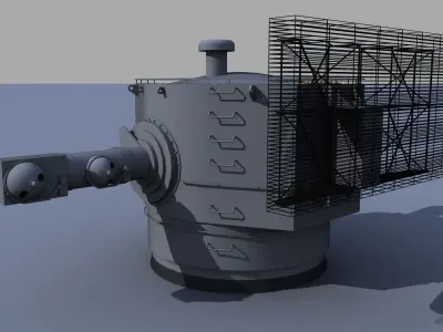 Battleship Bismarck 7m Rangefinder Free 3D model