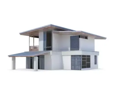 Gray Office Building 3D model