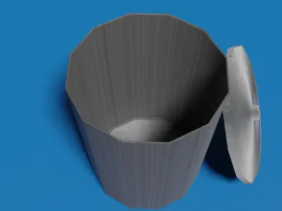 Trash Can Low-poly 3D model purchase