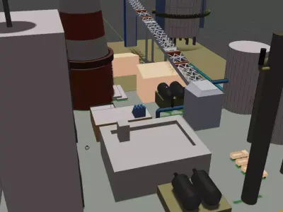 3D Factory Model  Free low-poly 3D model