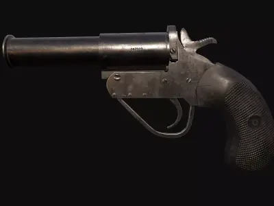 British Flare Gun Free low-poly 3D model