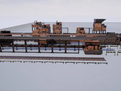 Industrial Conveyor Low-poly 3D model