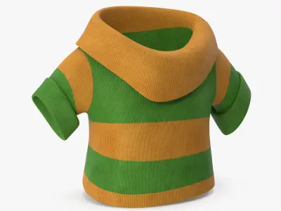 Cartoon Short Sleeve Sweater Yellow 3D model