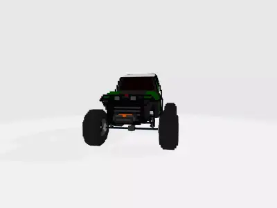 Voxel Buggy Low-poly 3D model