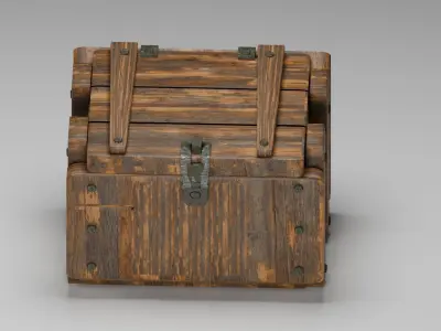Treasure Chest -  wooden 3D model   3D model