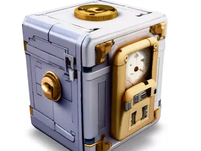 SciFi Safe Box with Clock Low-poly 3D model