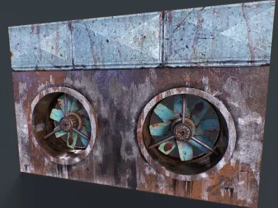Old Industrial Ventilation Low-poly 3D model