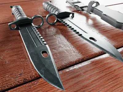 M9 Bayonet Knife Low-poly 3D model get