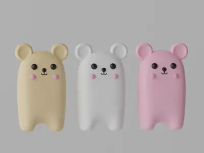 Cartoon Cute Mouse Rat Bear 3D model