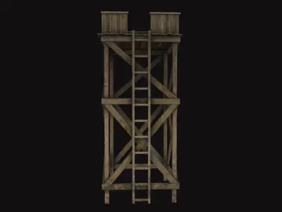 Medieval Watch Tower V02 Low-poly 3D model