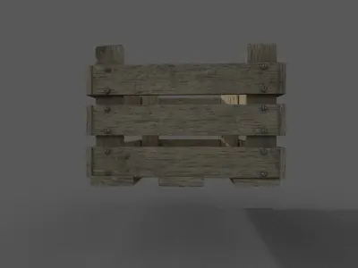 Wood Box Low-poly 3D model Low-poly 3D model