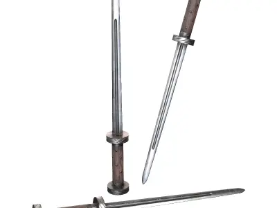 Rondels Knife Low-poly 3D model