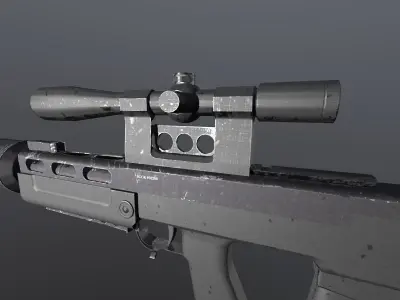 VSSK sniper rifle  Free low-poly 3D model