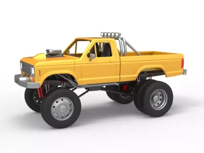 Monster Truck with semi truck wheels Scale 1 to 25 3D print model
