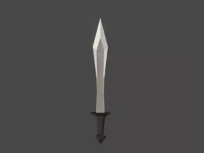 Lowpoly game assets sword Free low-poly 3D model purchase