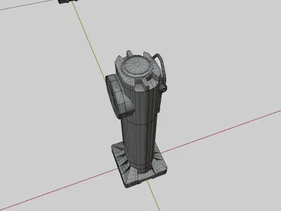 Right Angle Flashlight Low-poly 3D model