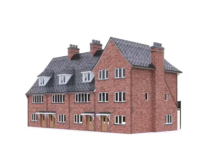English Brick House 07 Low-poly 3D model