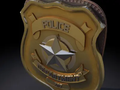 Police Badge Photorealistic PBR Low-poly 3D model