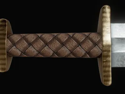 Viking Sword Low-poly 3D model 4