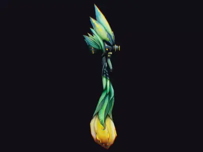 Magic Wand Rod Stick Fairy Staff Scepter Inventory Item Ritual Low-poly 3D model purchase