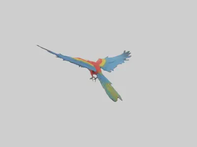 Macaw flying model Low-poly 3D model